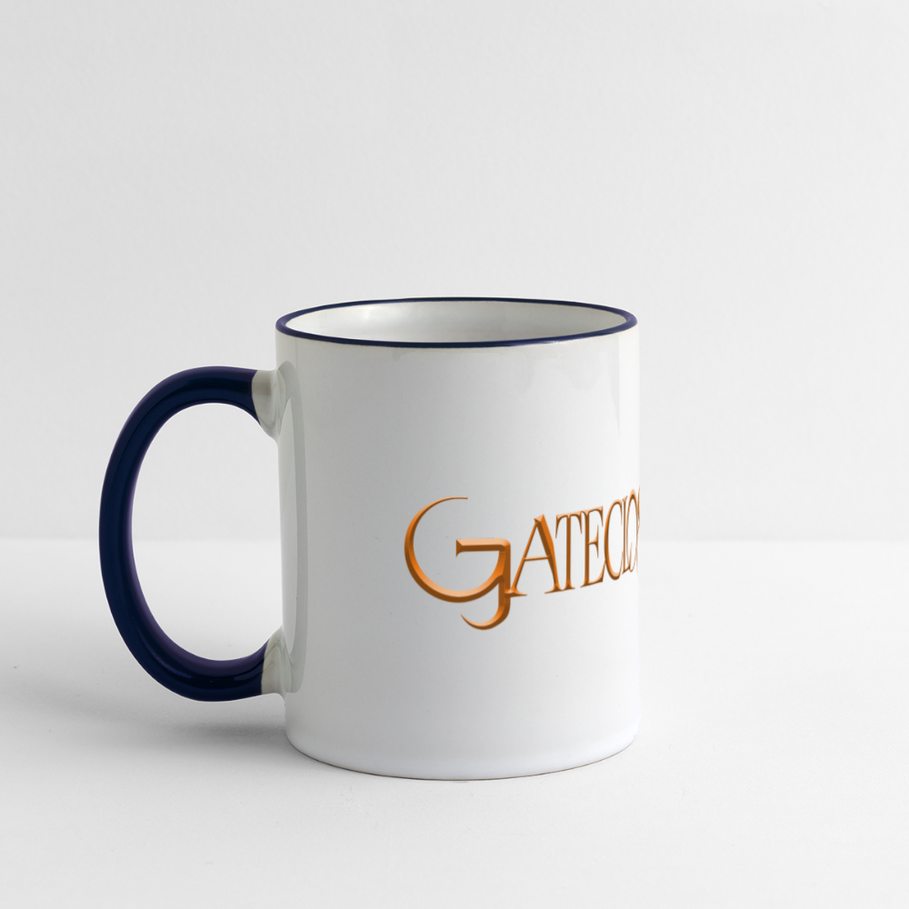 Gatecloser Orange Panoramic Mug - white/cobalt blue