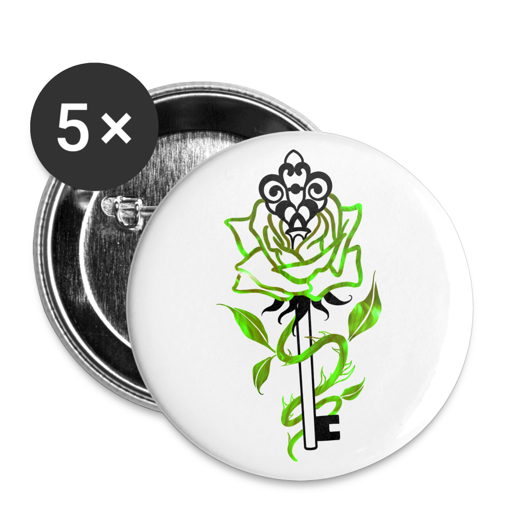 Logo Green | Buttons small 1''/25 mm (5-pack) - white