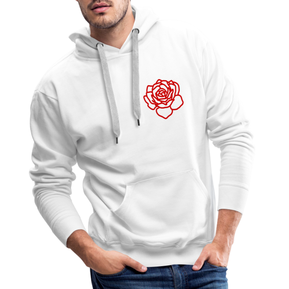 Red Rose | Premium Hoodie - white